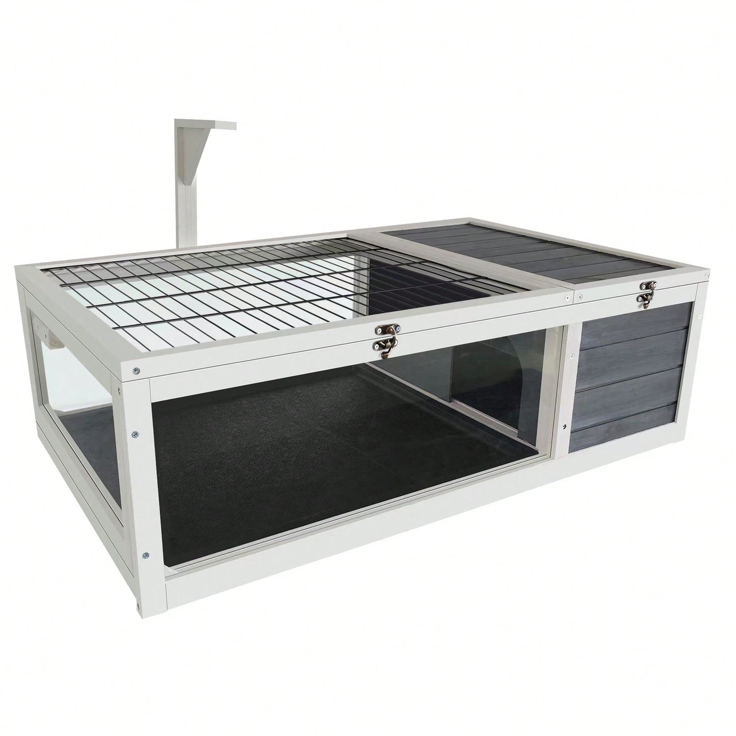 39.5 Inch Indoor Turtle Habitat Wooden Reptile Cage for Lizards Geckos with Waterproof Tray Light Support Acrylic Window