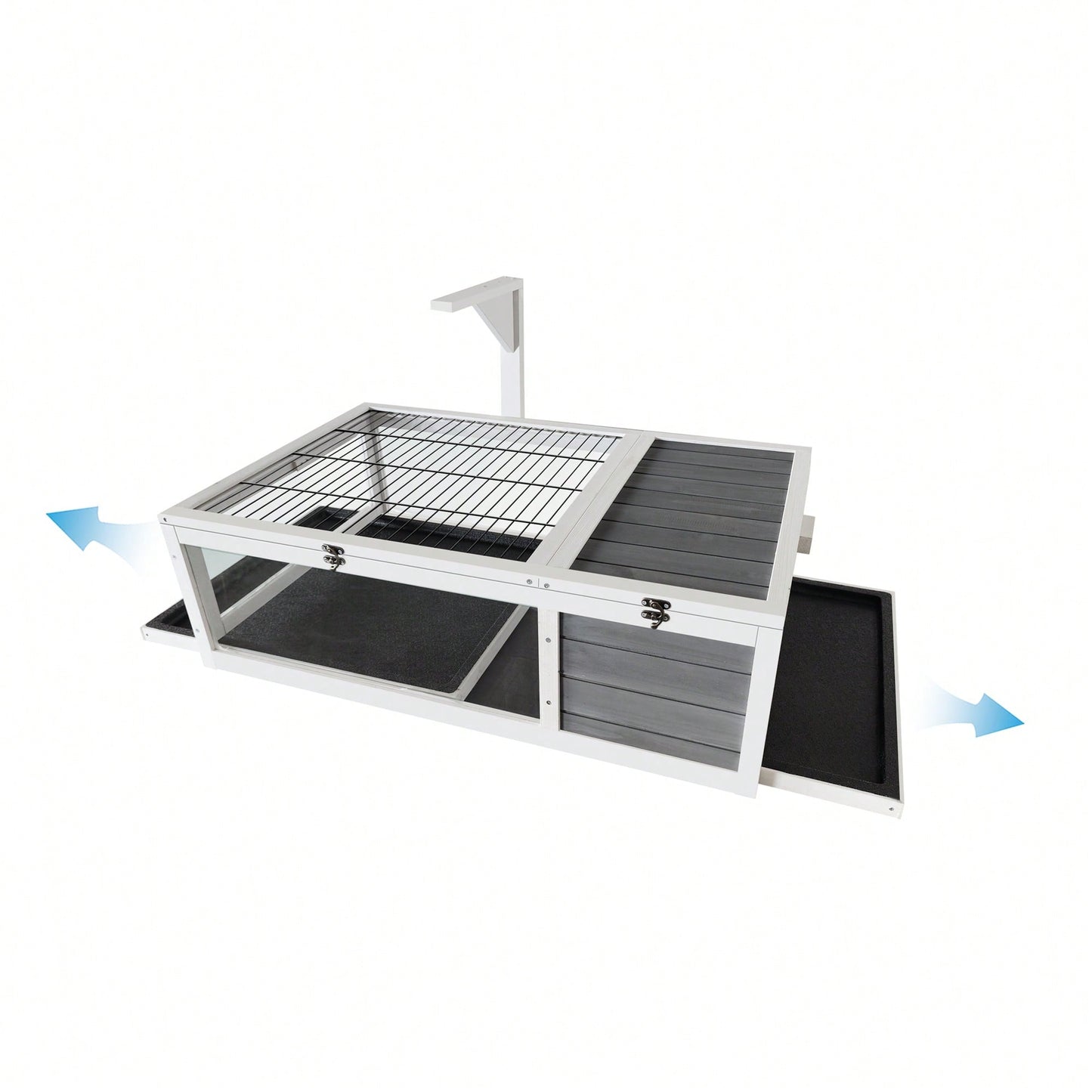 39.5 Inch Indoor Turtle Habitat Wooden Reptile Cage for Lizards Geckos with Waterproof Tray Light Support Acrylic Window
