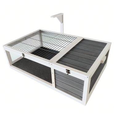 39.5 Inch Indoor Turtle Habitat Wooden Reptile Cage for Lizards Geckos with Waterproof Tray Light Support Acrylic Window