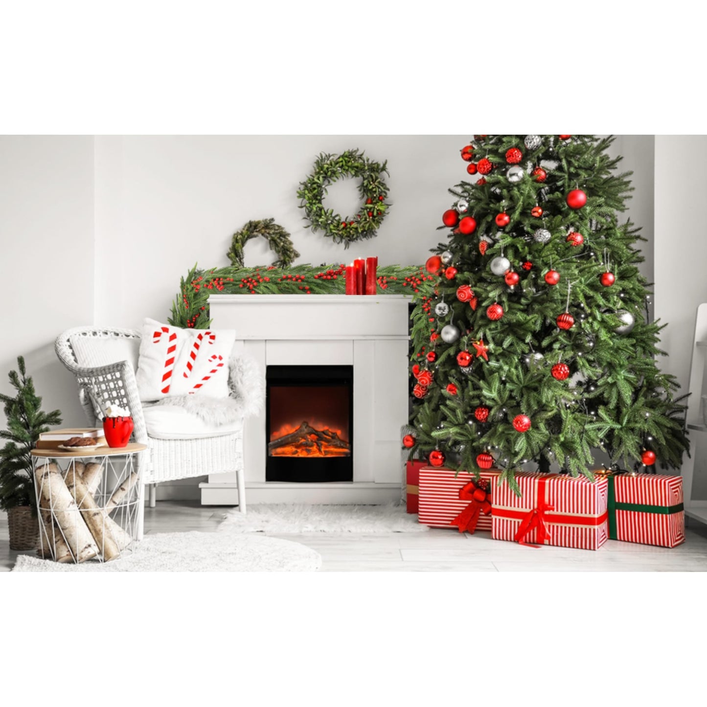 72-Inch Lighted Faux Spruce Garland For Holiday Decor And Festive Decor Enhancements