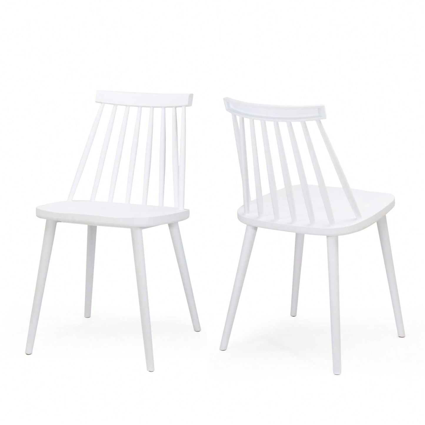 Rustic White Spindle Back Dining Chairs – Set Of 2 For Farmhouse Style Dining Room Decor