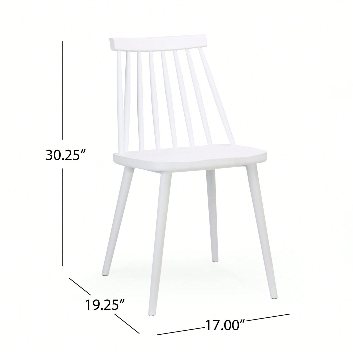 Rustic White Spindle Back Dining Chairs – Set Of 2 For Farmhouse Style Dining Room Decor