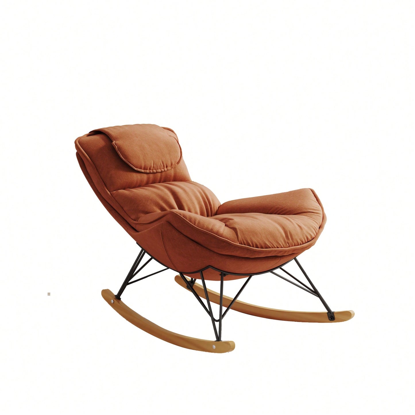Elegant Light Green Rocking Chair For Balcony – Comfortable, Breathable, And Washable Seat Cushion For Leisure Spaces