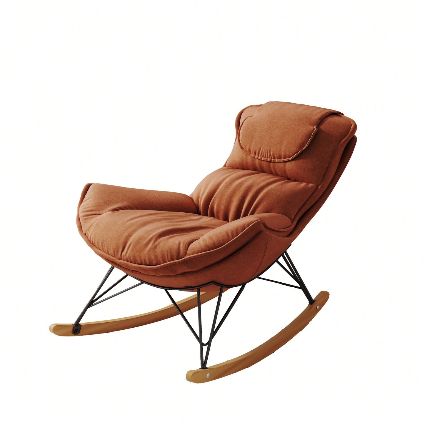 Elegant Light Green Rocking Chair For Balcony – Comfortable, Breathable, And Washable Seat Cushion For Leisure Spaces