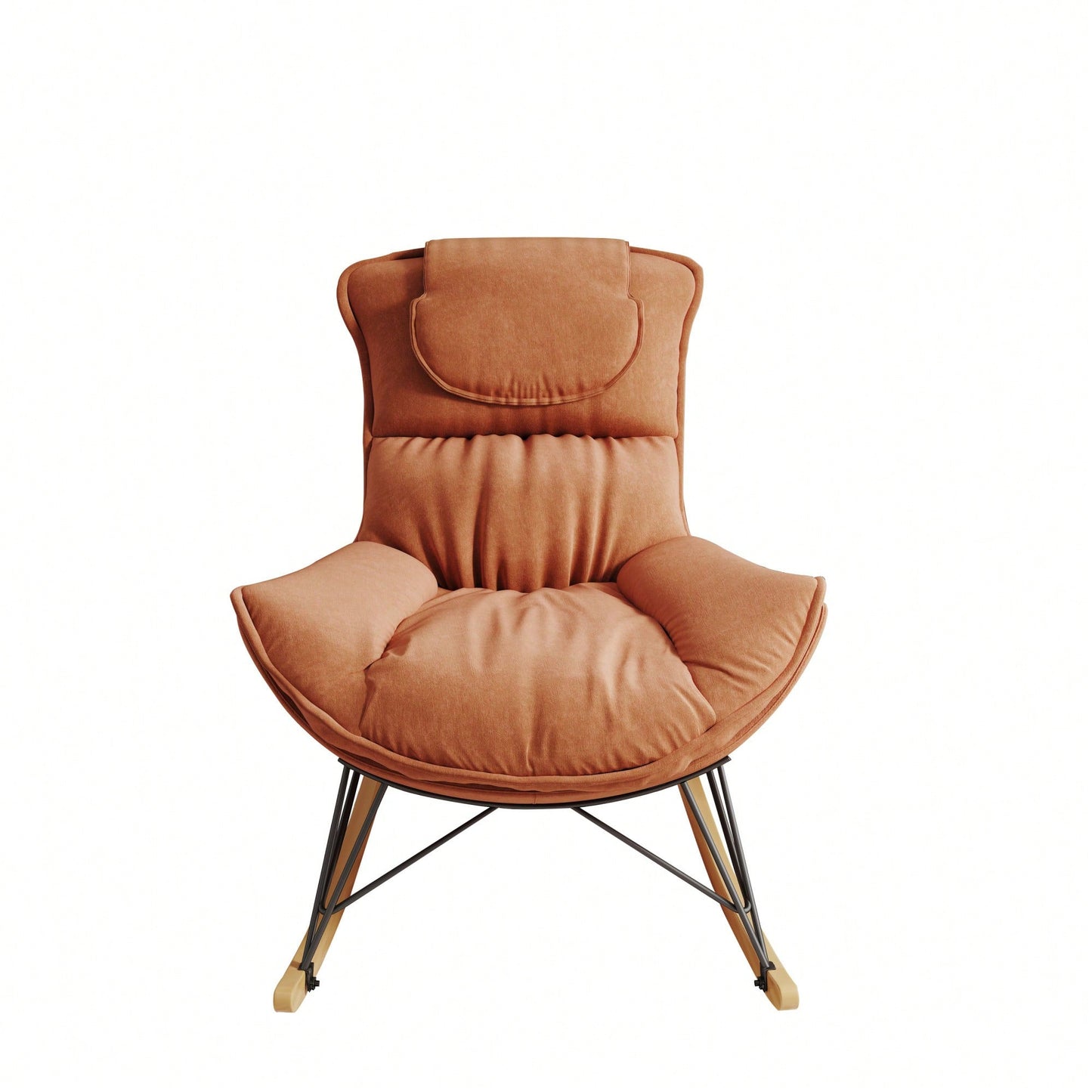 Elegant Light Green Rocking Chair For Balcony – Comfortable, Breathable, And Washable Seat Cushion For Leisure Spaces