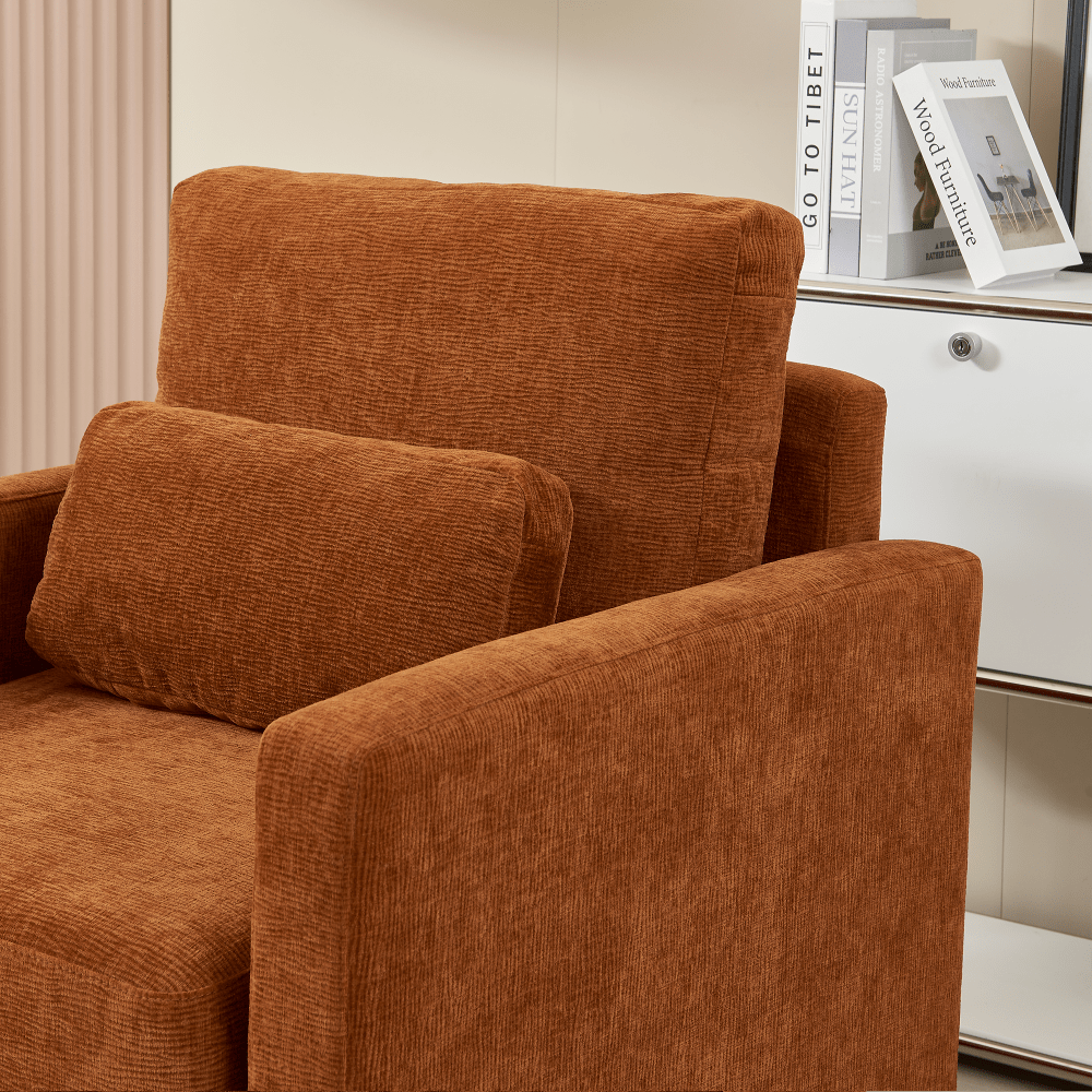 Stylish Chenille Upholstered Accent Chair With Solid Wood Frame - Perfect For Living Room, Bedroom, Or Office Decor