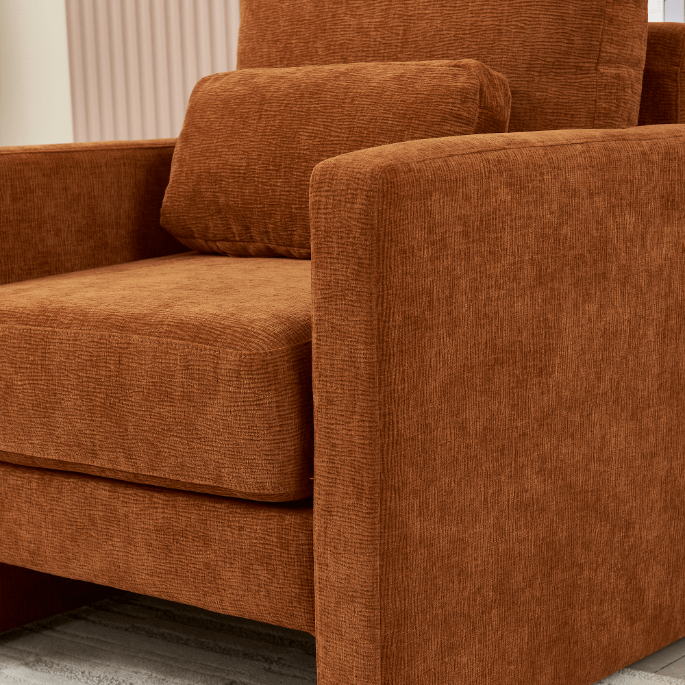 Stylish Chenille Upholstered Accent Chair With Solid Wood Frame - Perfect For Living Room, Bedroom, Or Office Decor