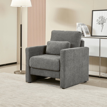 Stylish Chenille Upholstered Accent Chair With Solid Wood Frame - Perfect For Living Room, Bedroom, Or Office Decor
