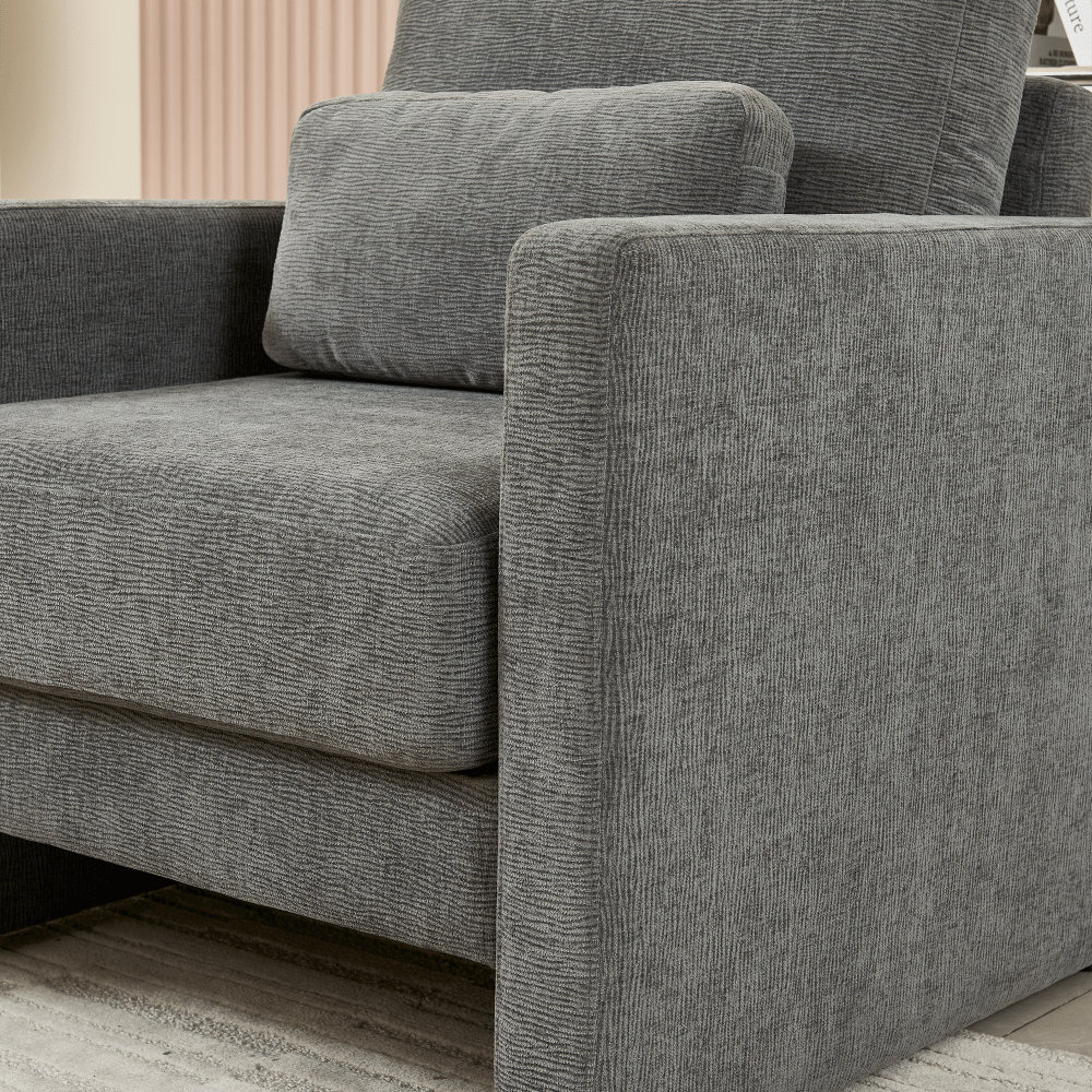 Stylish Chenille Upholstered Accent Chair With Solid Wood Frame - Perfect For Living Room, Bedroom, Or Office Decor