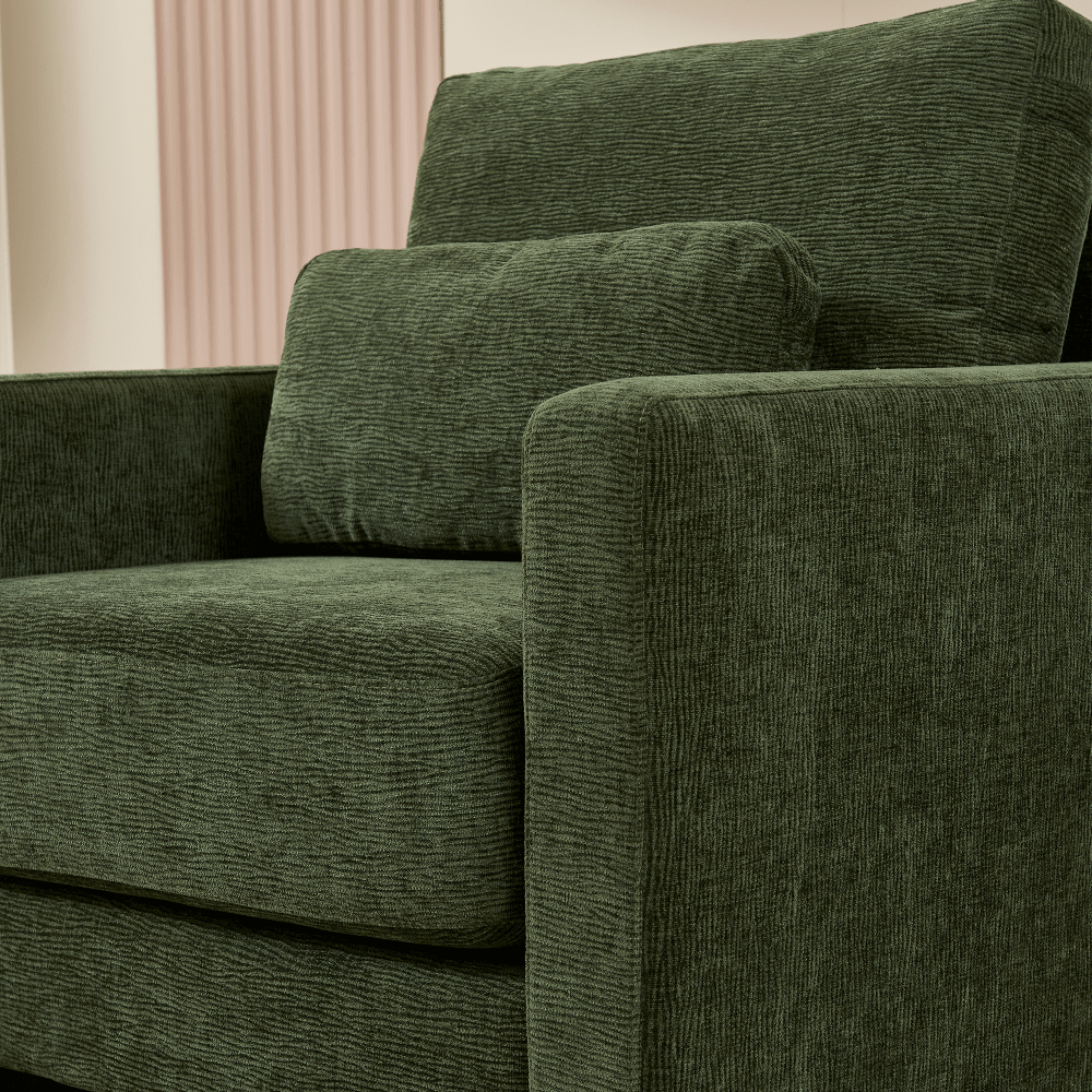 Stylish Chenille Upholstered Accent Chair With Solid Wood Frame - Perfect For Living Room, Bedroom, Or Office Decor