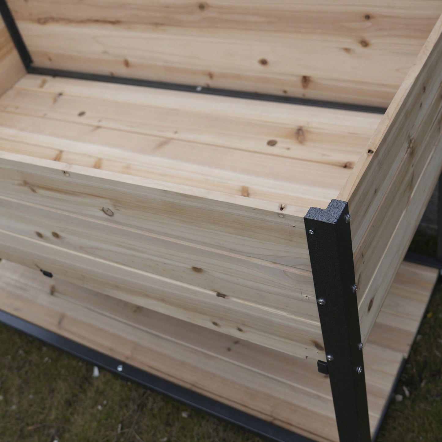 45-Inch Iron-Wood Raised Garden Beds With Storage Racks - Ideal For Gardens, Backyards, Terraces, And Balconies