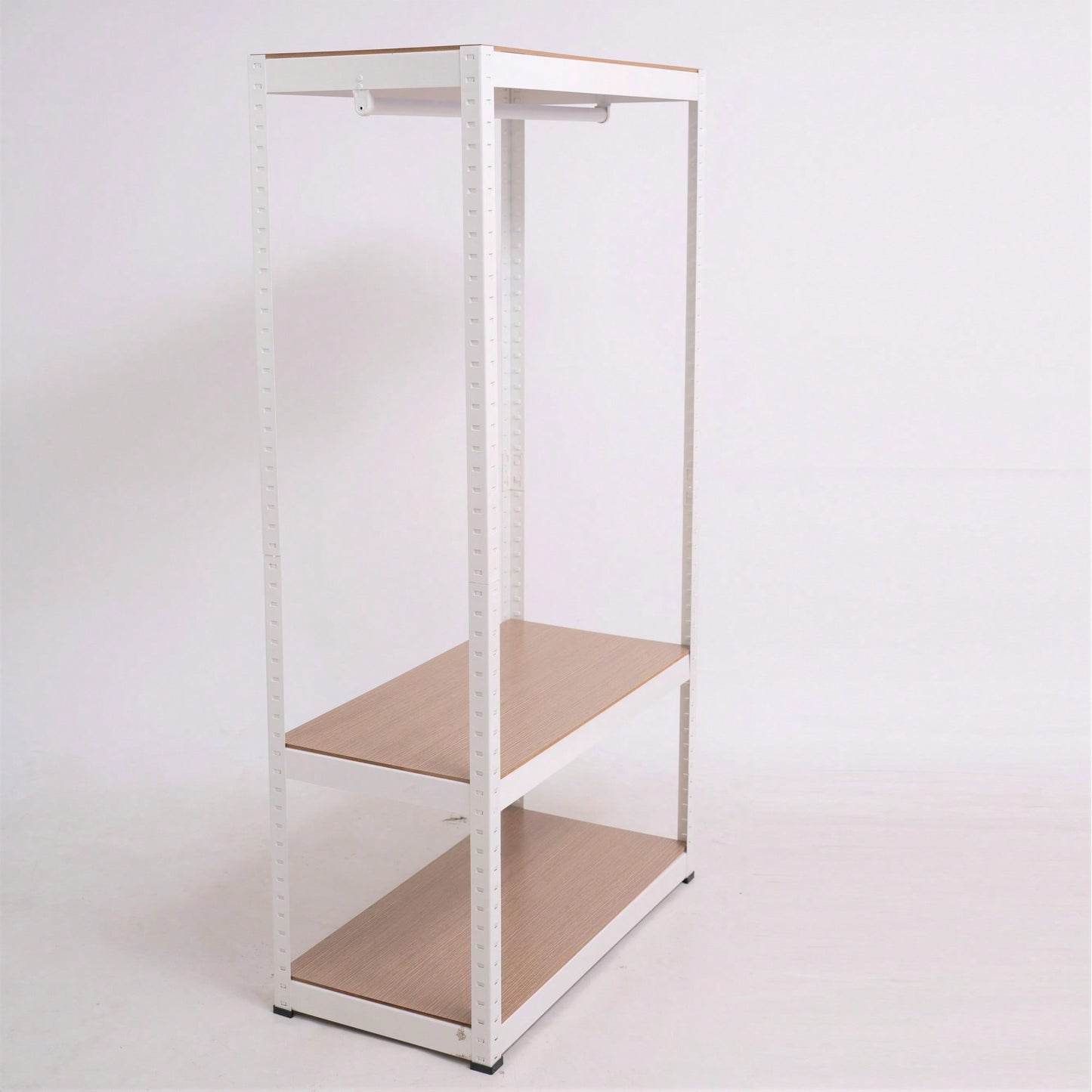 Sturdy Freestanding Clothing Rack With Adjustable Wire Shelf & Hanging Rod - Portable Wardrobe Solution In White