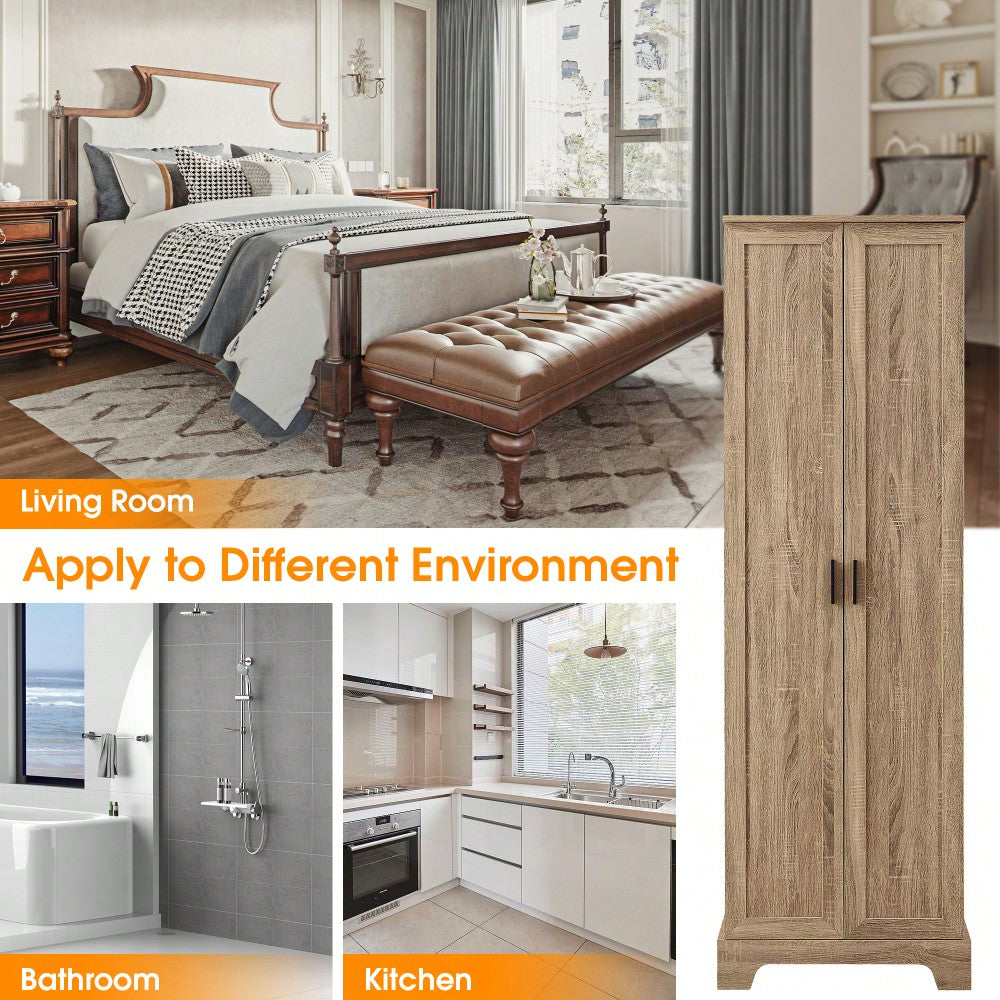 Versatile Two-Door Storage Cabinet For Bathroom And Office With Adjustable Shelf, Durable MDF Construction, Stylish Black Finish