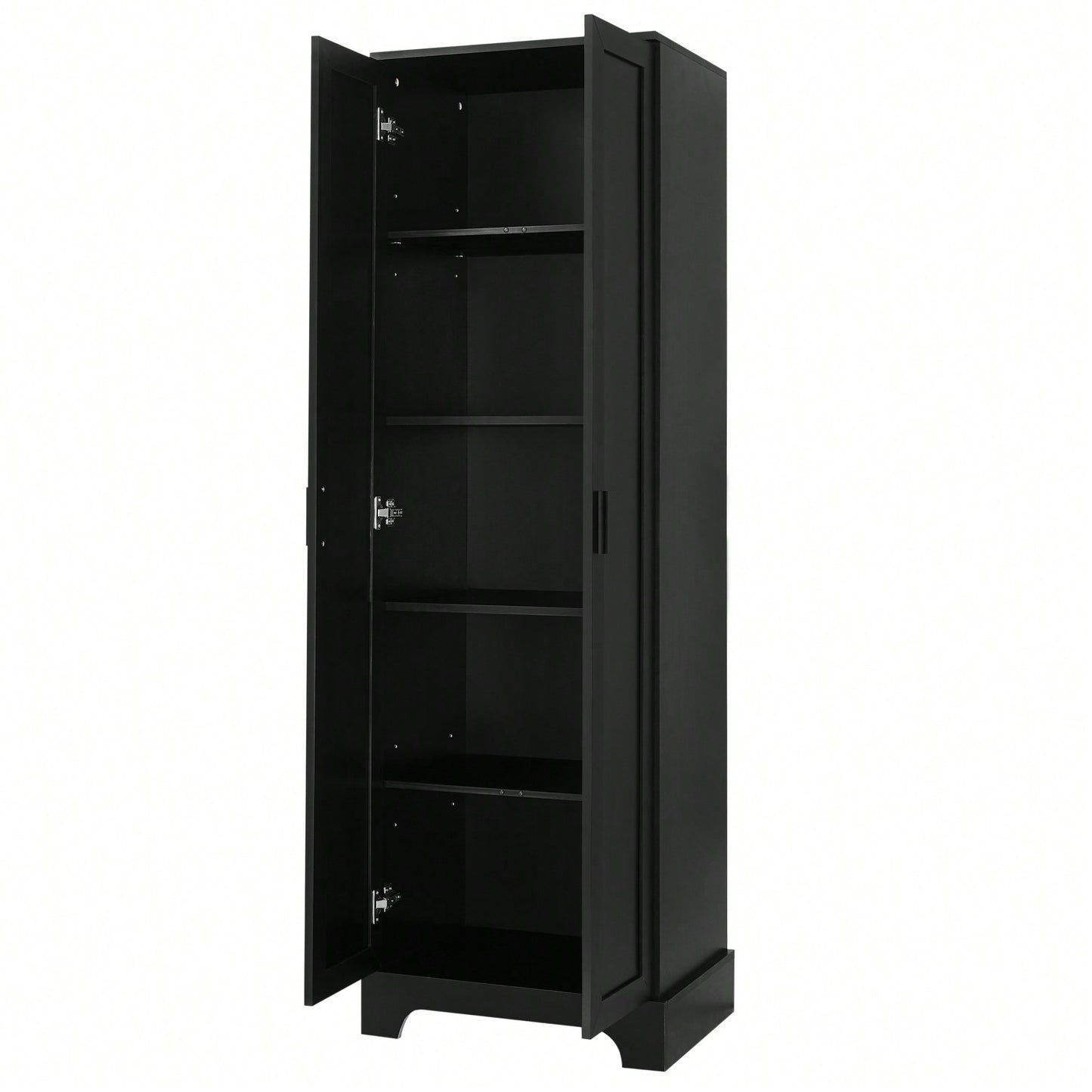 Versatile Two-Door Storage Cabinet For Bathroom And Office With Adjustable Shelf, Durable MDF Construction, Stylish Black Finish