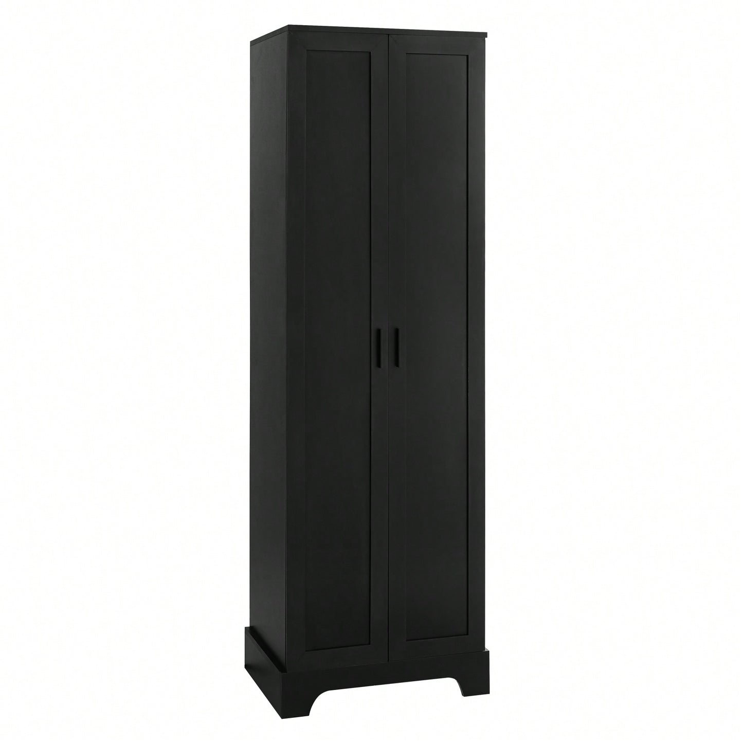 Versatile Two-Door Storage Cabinet For Bathroom And Office With Adjustable Shelf, Durable MDF Construction, Stylish Black Finish