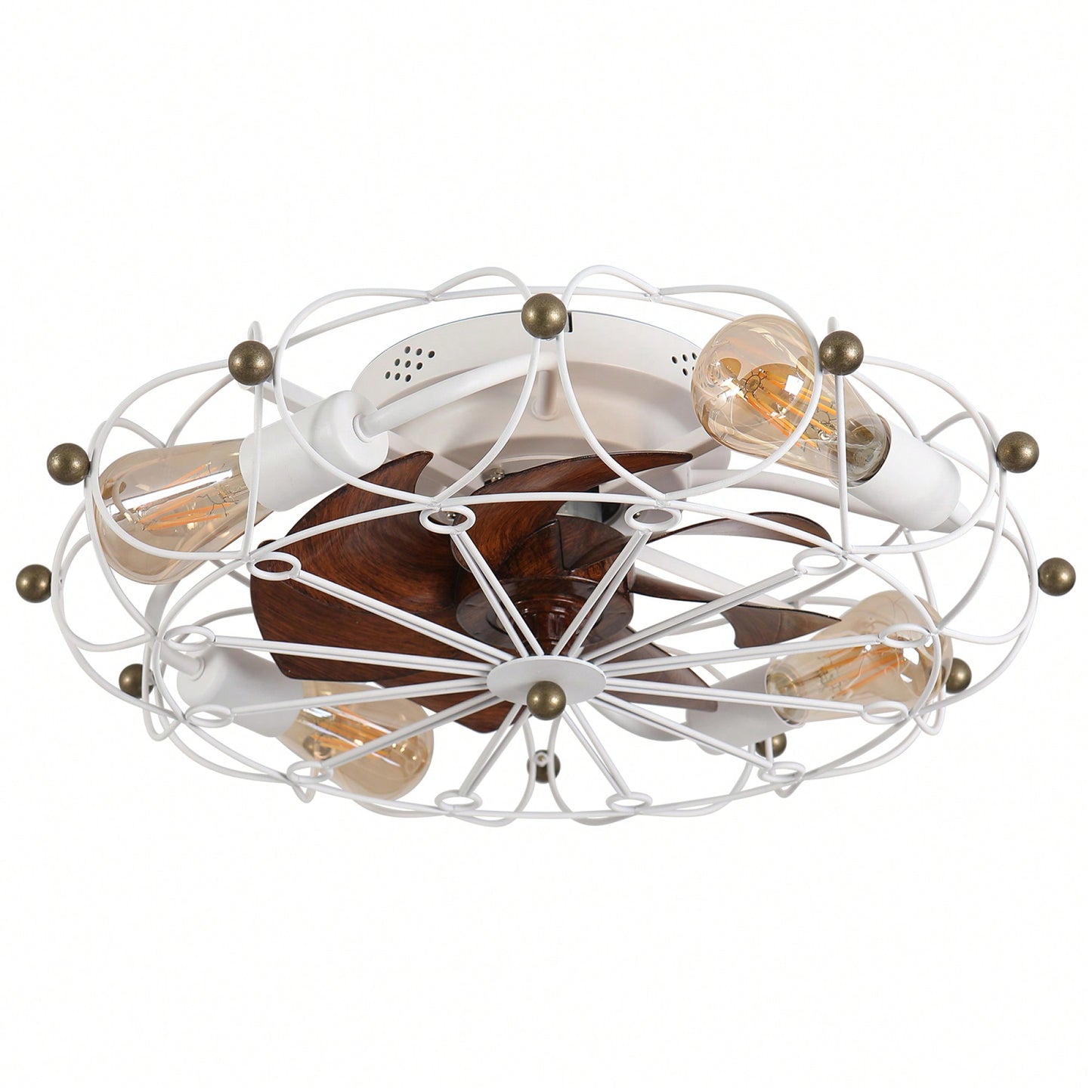 Sleek Low Profile Industrial Ceiling Fan With Integrated Lighting And Remote Control