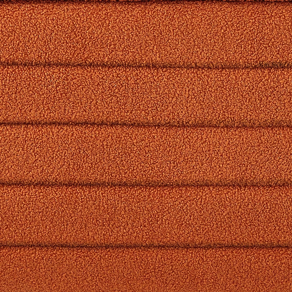 Vibrant Orange Boucle Teddy Fabric Oval Storage Ottoman Bench for Living Room Bedroom Entryway with Safety Hinge
