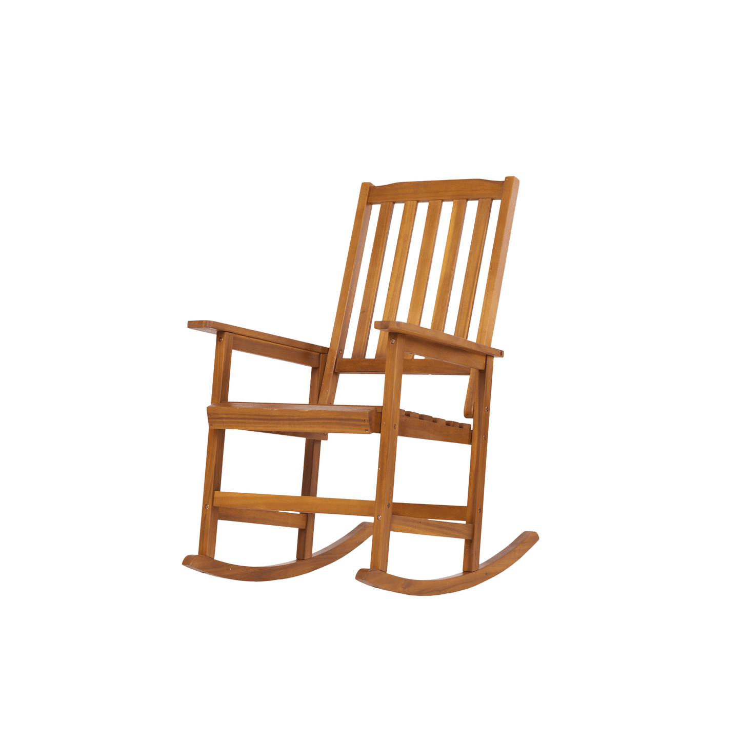 Light Brown Solid Wood Indoor Outdoor Rocking Chair Stylish Patio Furniture