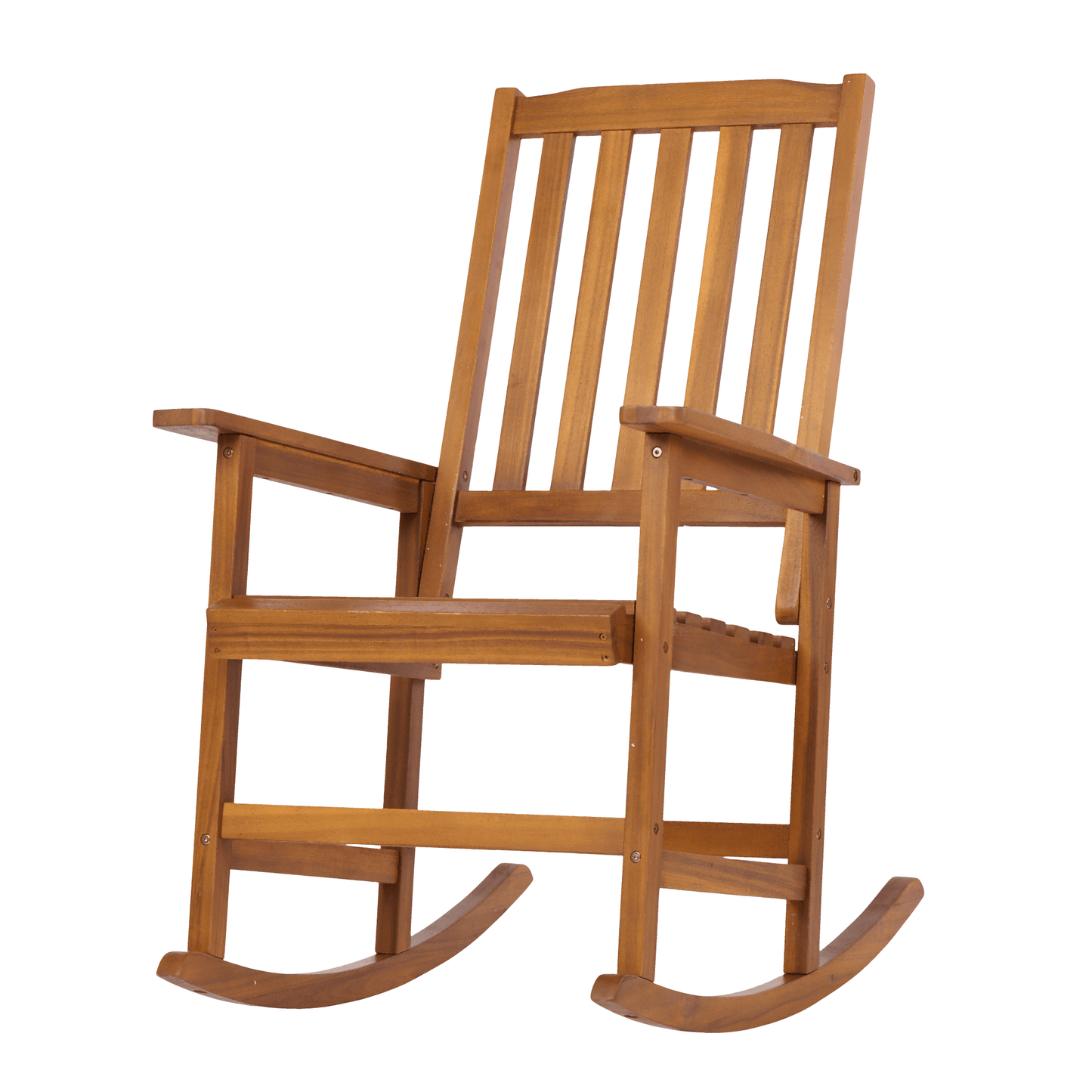 Light Brown Solid Wood Indoor Outdoor Rocking Chair Stylish Patio Furniture