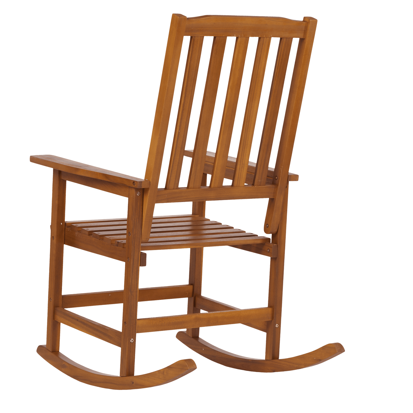 Light Brown Solid Wood Indoor Outdoor Rocking Chair Stylish Patio Furniture