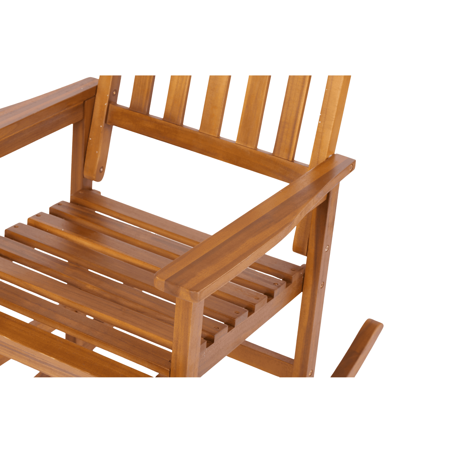 Light Brown Solid Wood Indoor Outdoor Rocking Chair Stylish Patio Furniture
