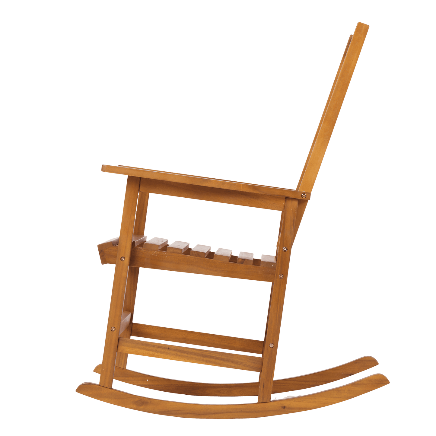 Light Brown Solid Wood Indoor Outdoor Rocking Chair Stylish Patio Furniture