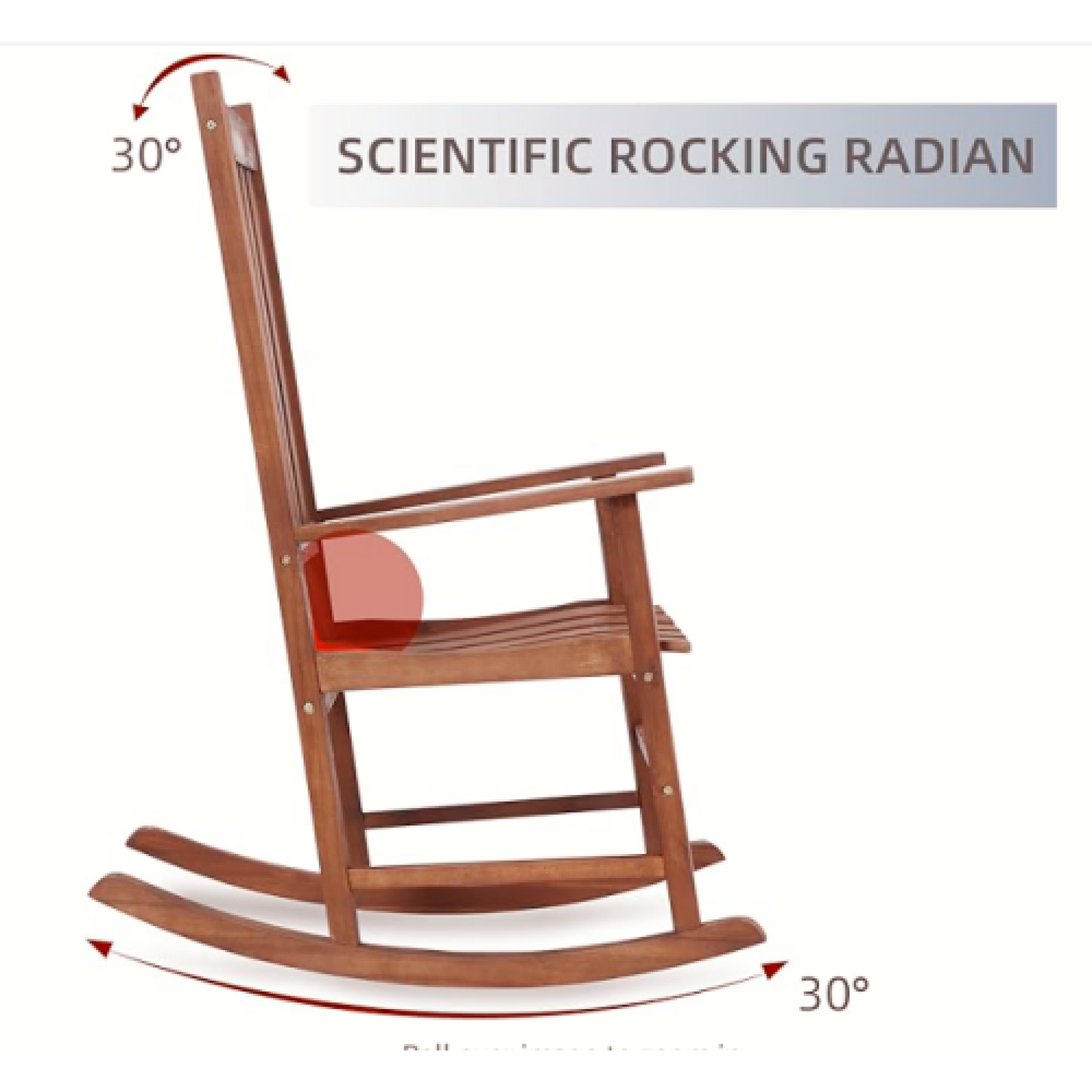 Light Brown Solid Wood Indoor Outdoor Rocking Chair Stylish Patio Furniture