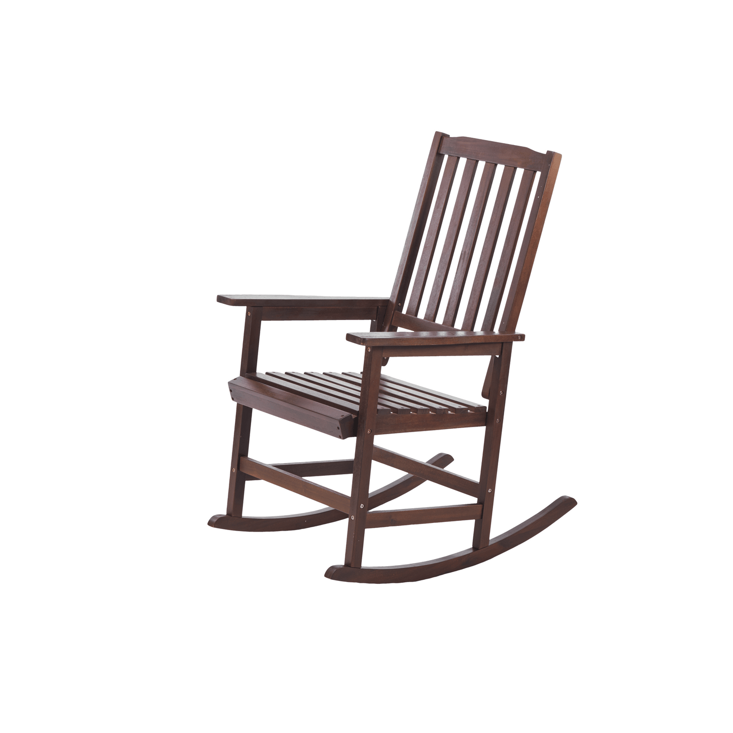 Light Brown Solid Wood Indoor Outdoor Rocking Chair Stylish Patio Furniture