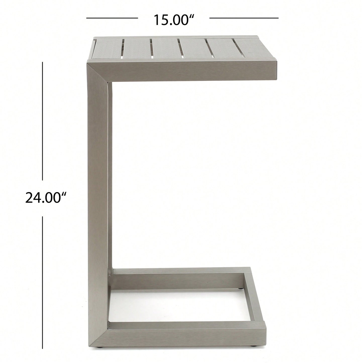 C-Shaped Modern Aluminum Table For Living Room And Patio Use