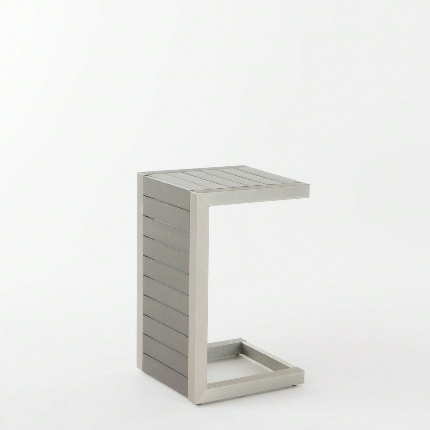 C-Shaped Modern Aluminum Table For Living Room And Patio Use