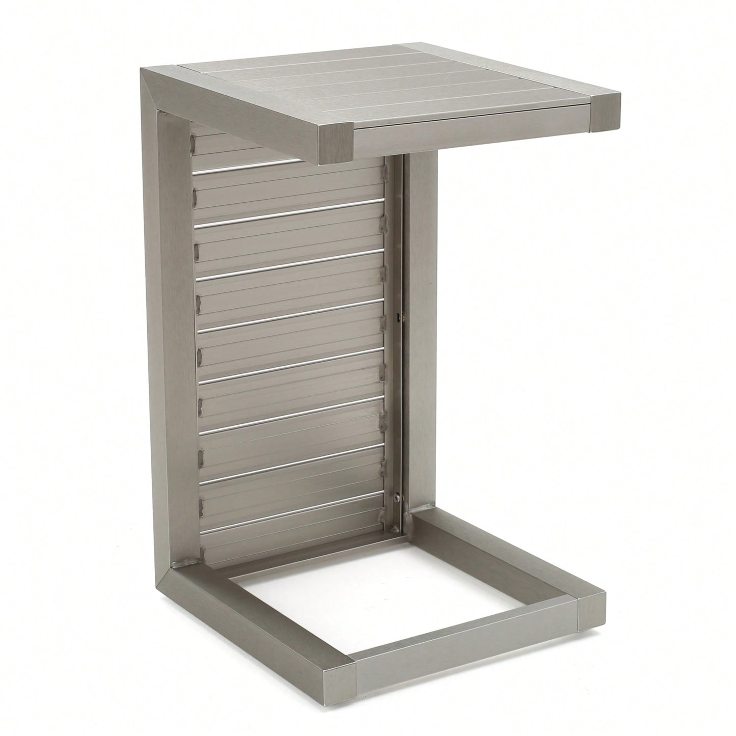 C-Shaped Modern Aluminum Table For Living Room And Patio Use