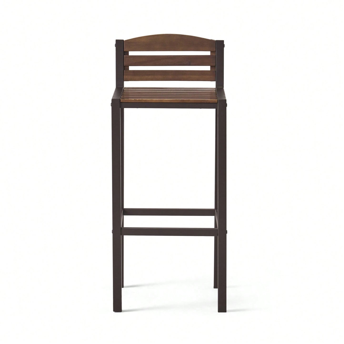 Set Of 2 Outdoor Acacia Wood Barstools For Patio And Garden