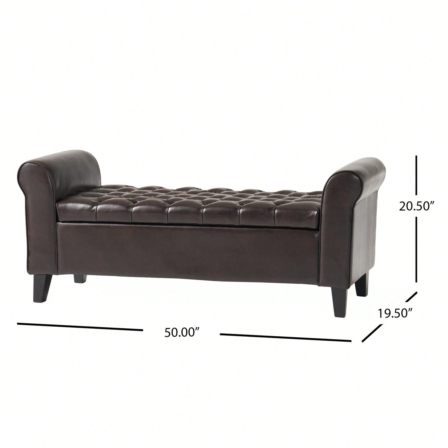 Stylish And Functional Armed Storage Bench With Cushion For Entryway Or Living Room