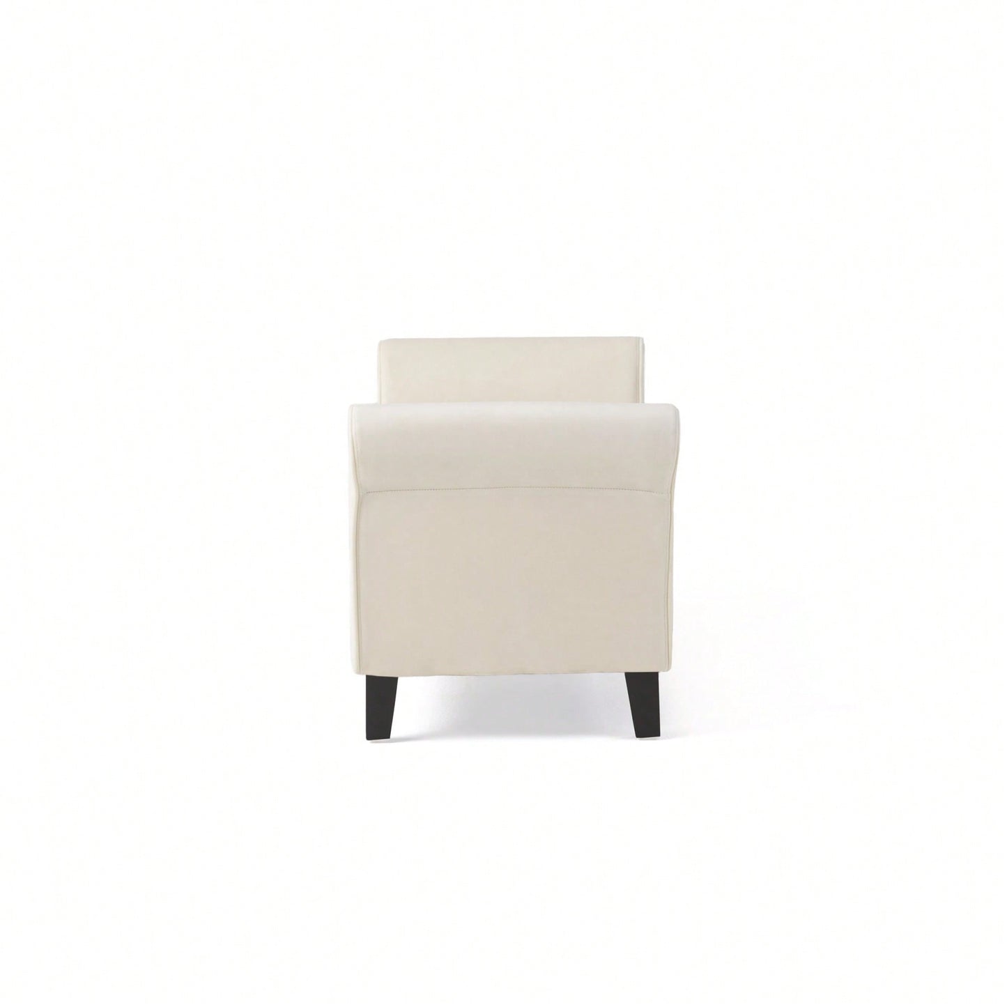 Stylish And Functional Armed Storage Bench With Cushion For Entryway Or Living Room