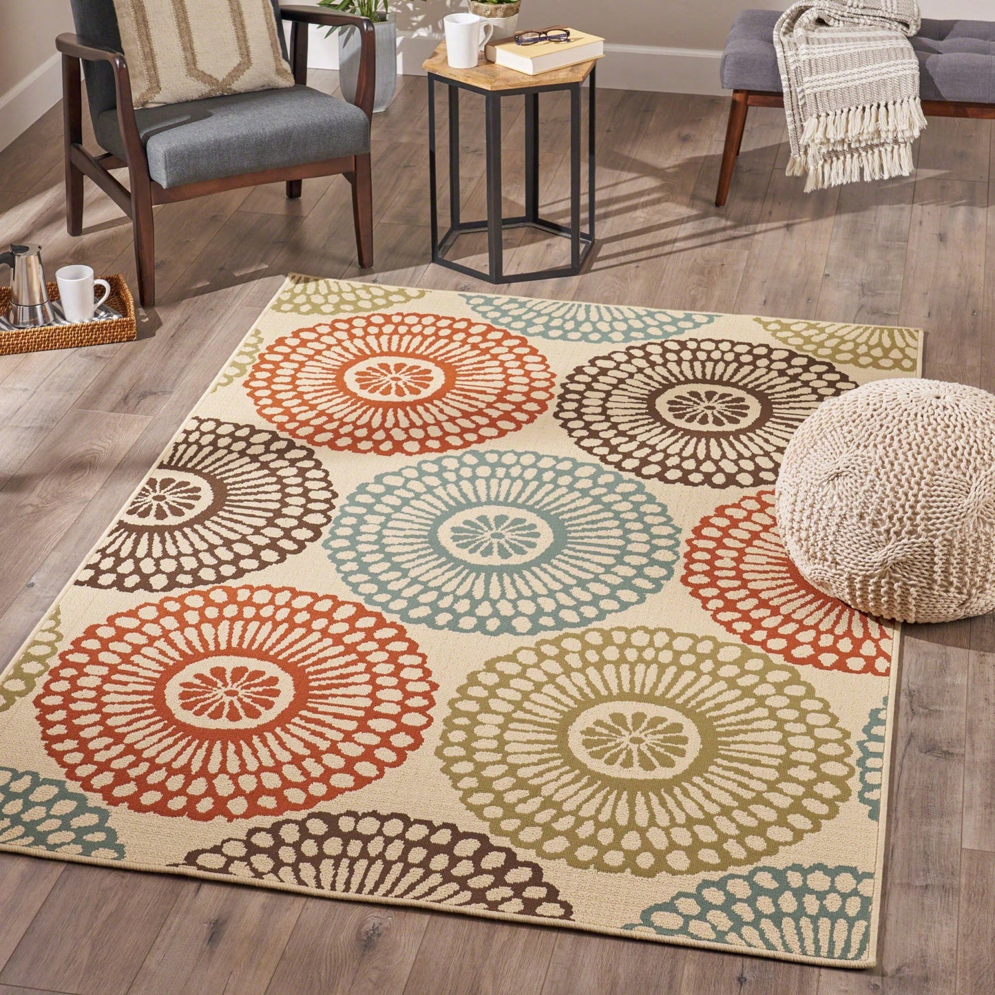 5'3" X 7'6" Decorative Area Rug For Living Room And Bedroom, Stylish And Durable Floor Covering