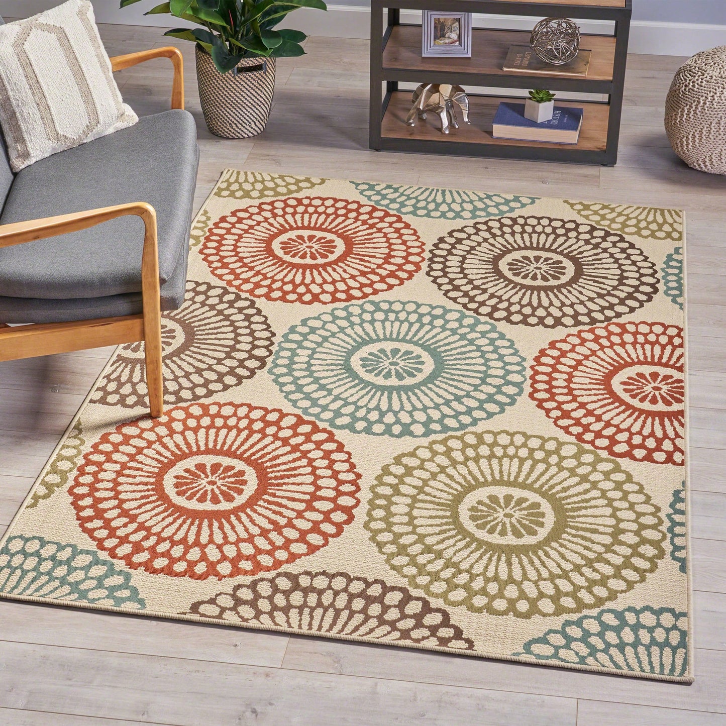 5'3" X 7'6" Decorative Area Rug For Living Room And Bedroom, Stylish And Durable Floor Covering