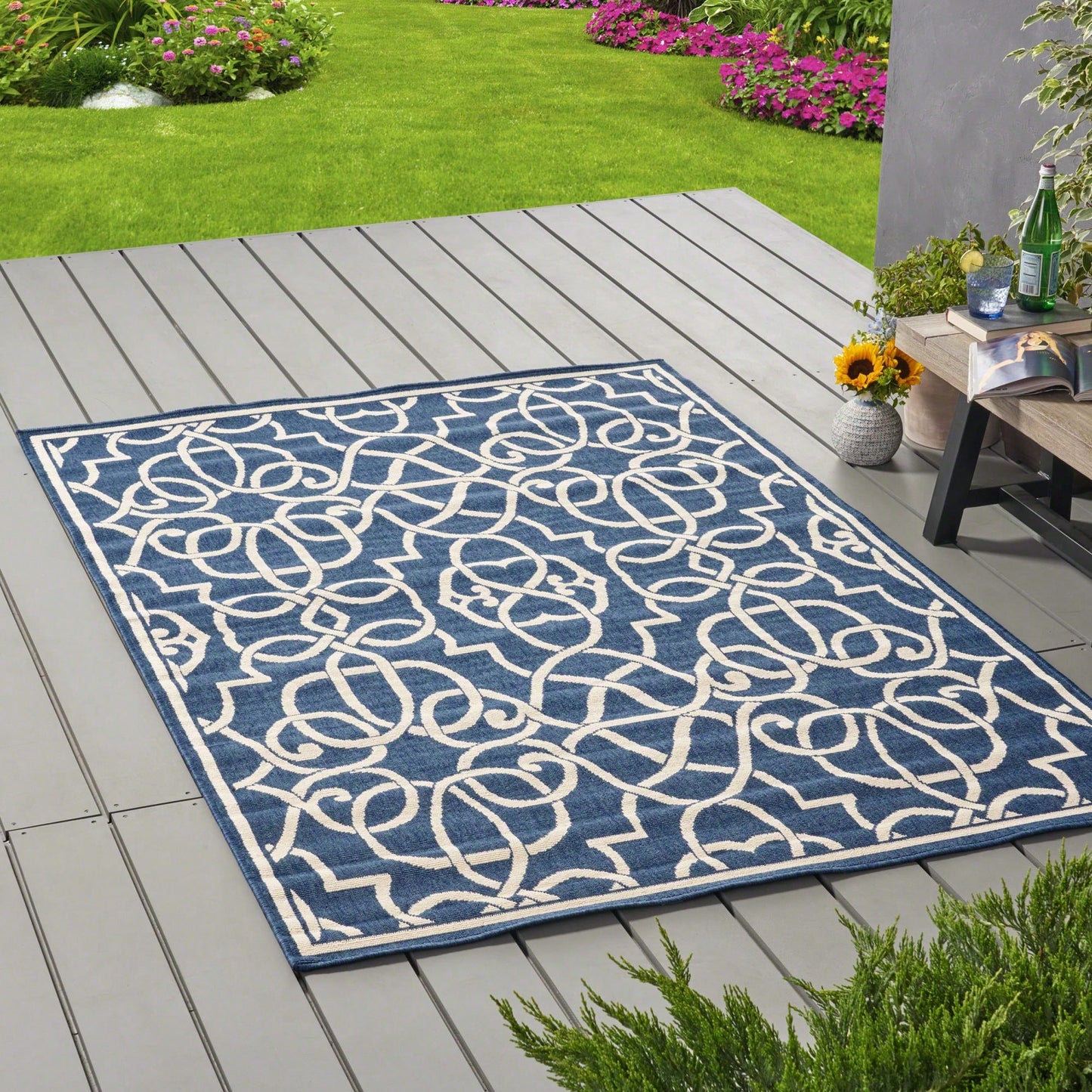 5'3" X 7'6" Modern Area Rug For Living Room Bedroom Soft Durable Floor Mat