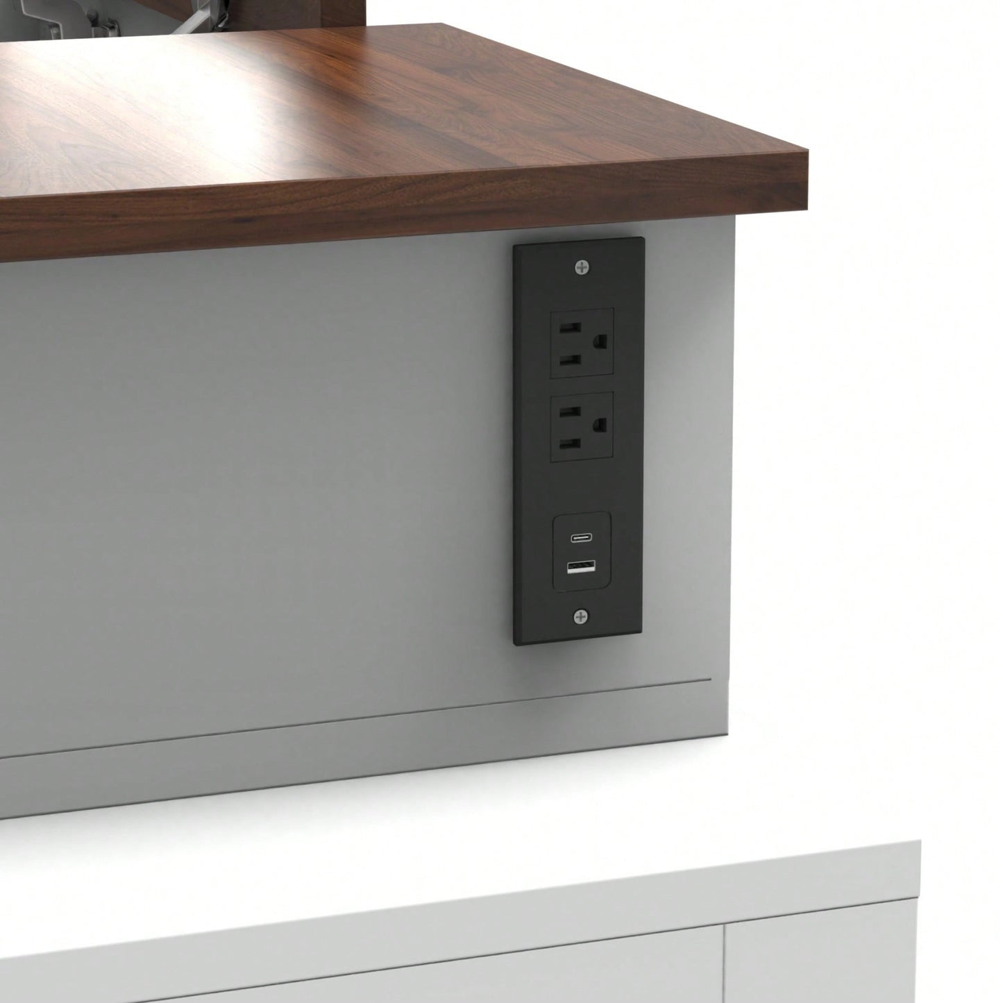 Dimmable LED Light Vanity Desk With Flip Up Mirror And 10 Drawers For Makeup Storage Space-Saving White And Walnut Finish