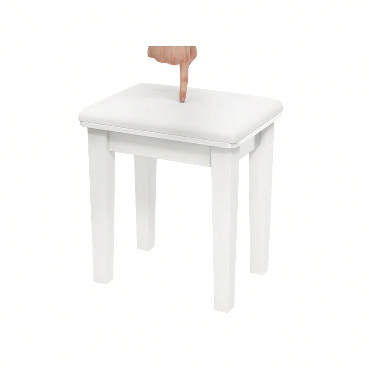 Elegant White Vanity Table With Dimmable LED Mirror And Storage Drawer For Makeup And Cosmetics With Comfortable Stool