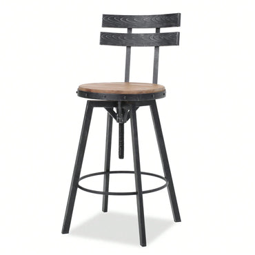 Stylish Metal Chair With Comfortable Wooden Seat For Dining And Living Spaces