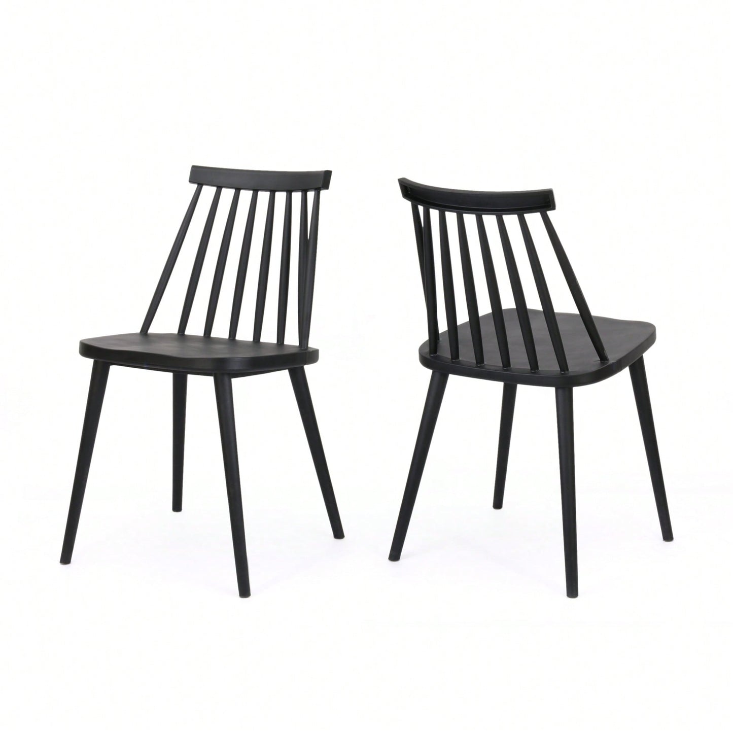 Rustic Black Spindle Back Dining Chairs Set Of 2 For Farmhouse Style Home Decor