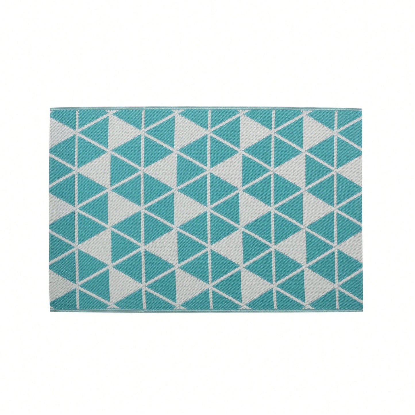Herringbone Pattern 4x6 Inch Polypropylene Area Rug For Indoor And Outdoor Use