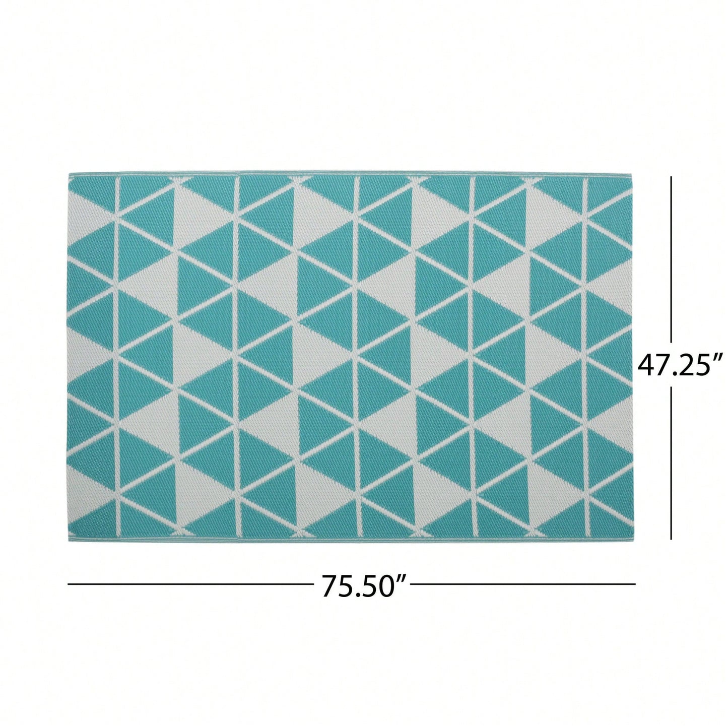 Herringbone Pattern 4x6 Inch Polypropylene Area Rug For Indoor And Outdoor Use