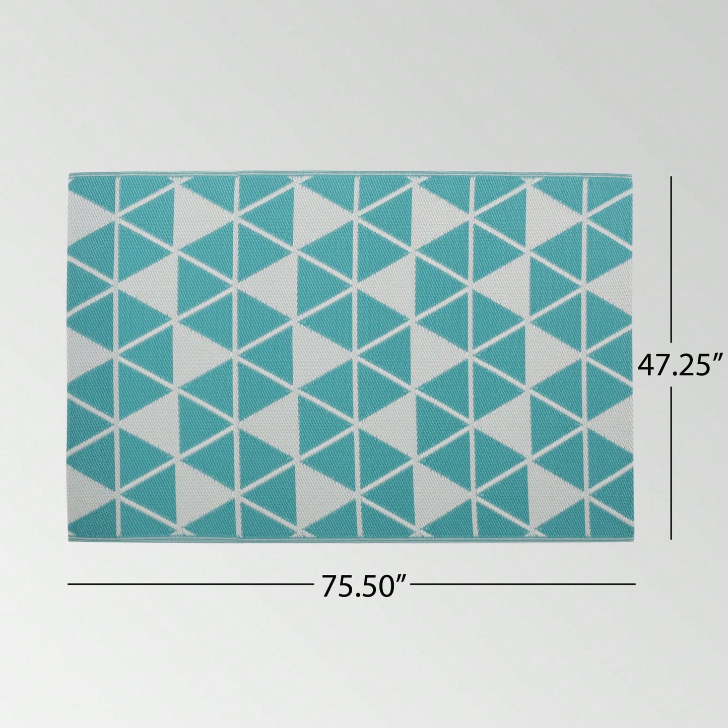 Herringbone Pattern 4x6 Inch Polypropylene Area Rug For Indoor And Outdoor Use