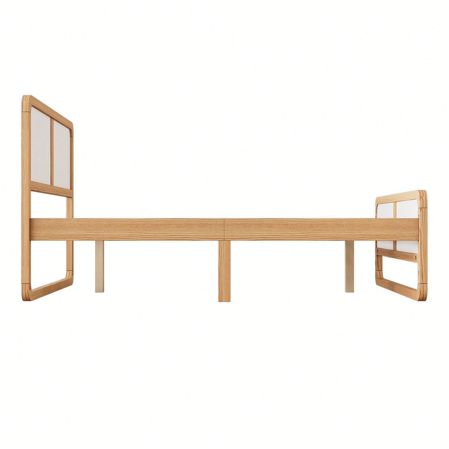 Modern Solid Wood Full Size Platform Bed For Kids And Adults No Box Spring Needed Walnut And White Finish