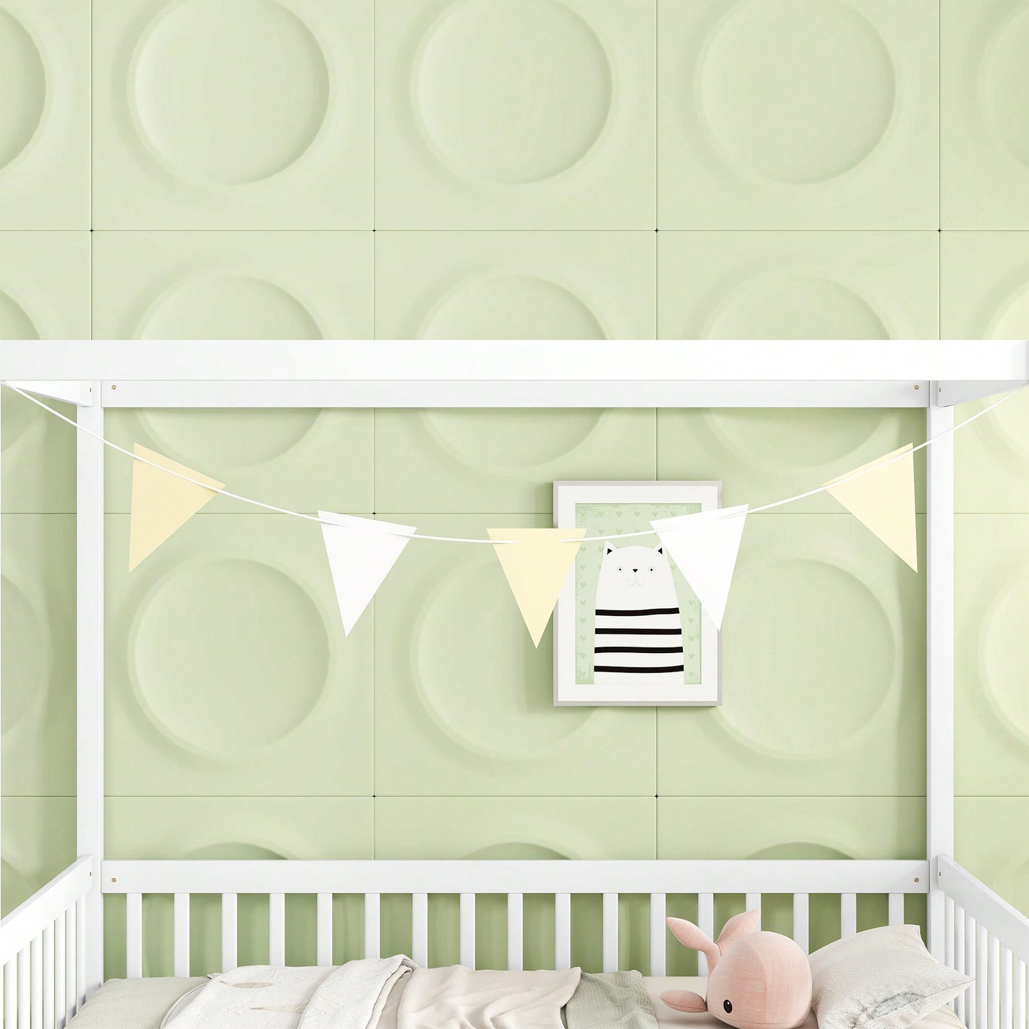 Twin Size Canopy Floor Bed With Guardrails And Fence In Grey