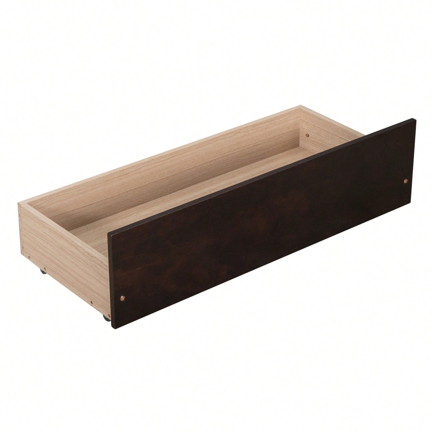 Solid Wood Twin Bed With 2 Storage Drawers No Box Spring Required