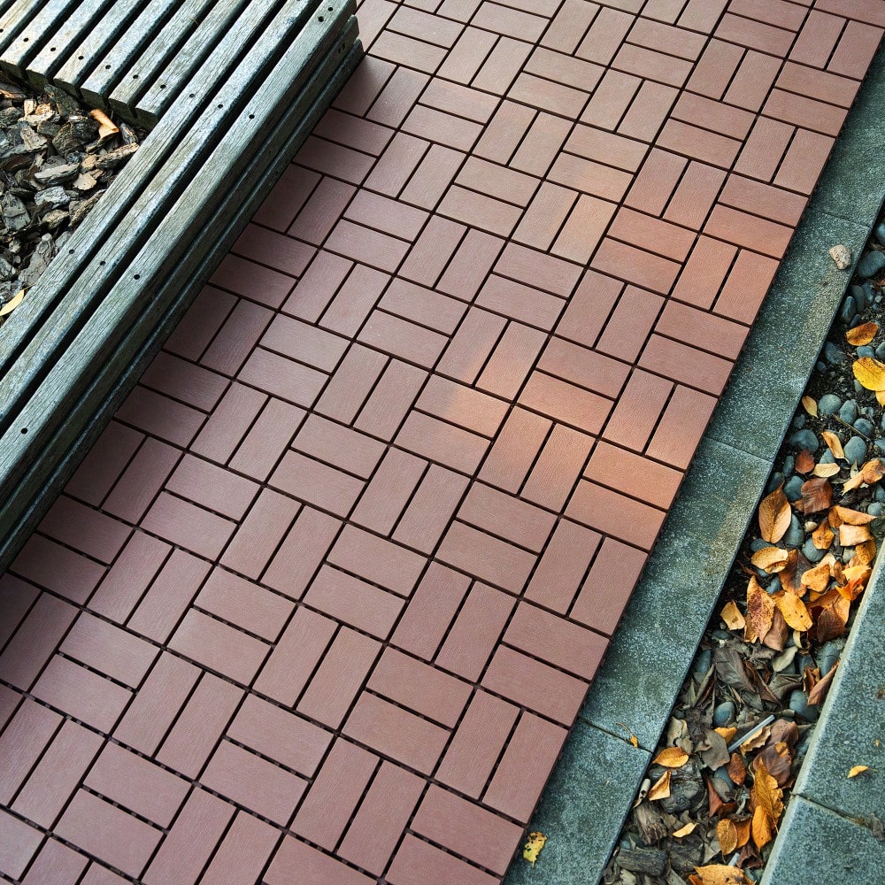 Waterproof Interlocking Patio Deck Tiles 12x12 Inch 44 Pack For Outdoor Use Poolside Balcony Backyard Brown