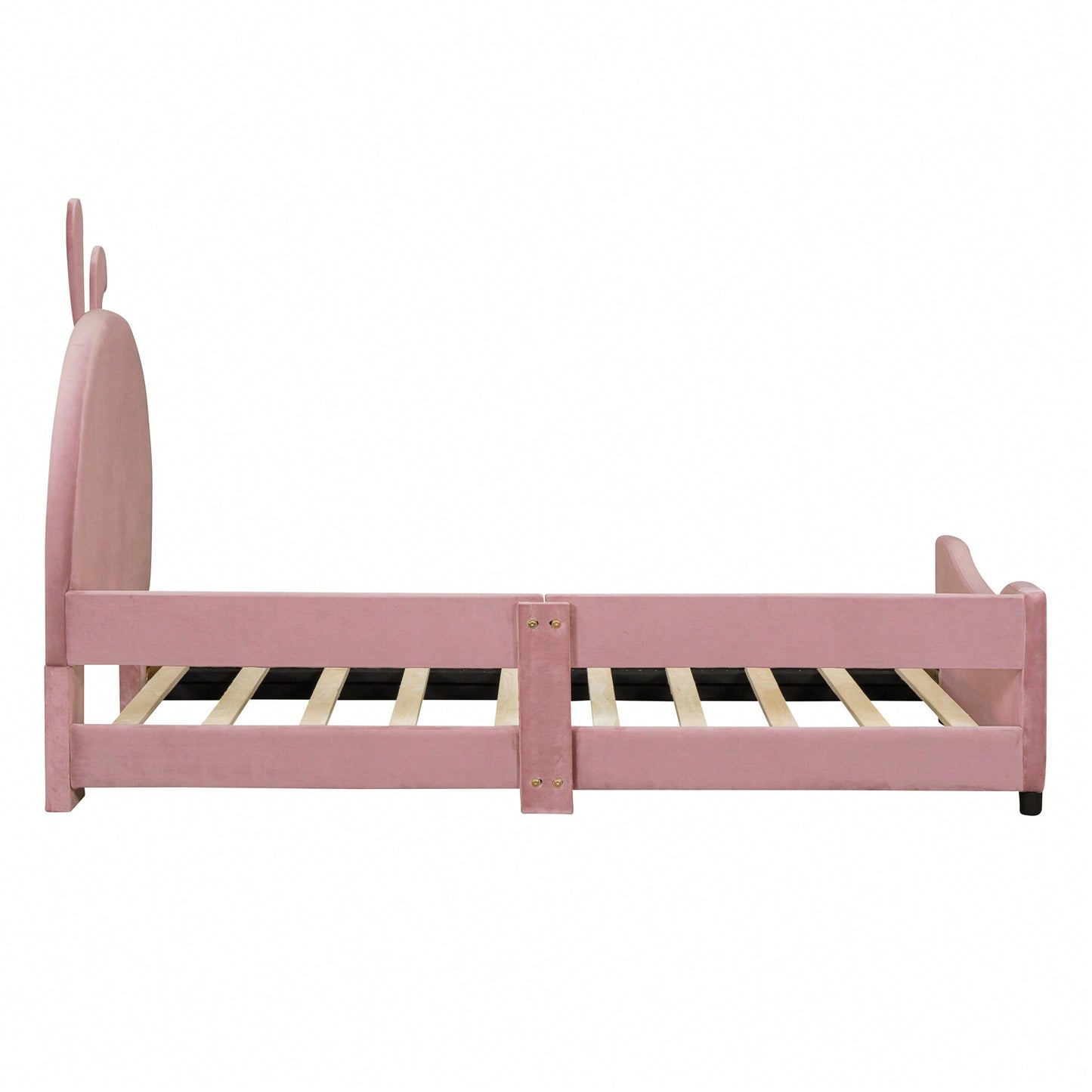 Pink Twin Size Upholstered Daybed With Cute Rabbit Ear Headboard