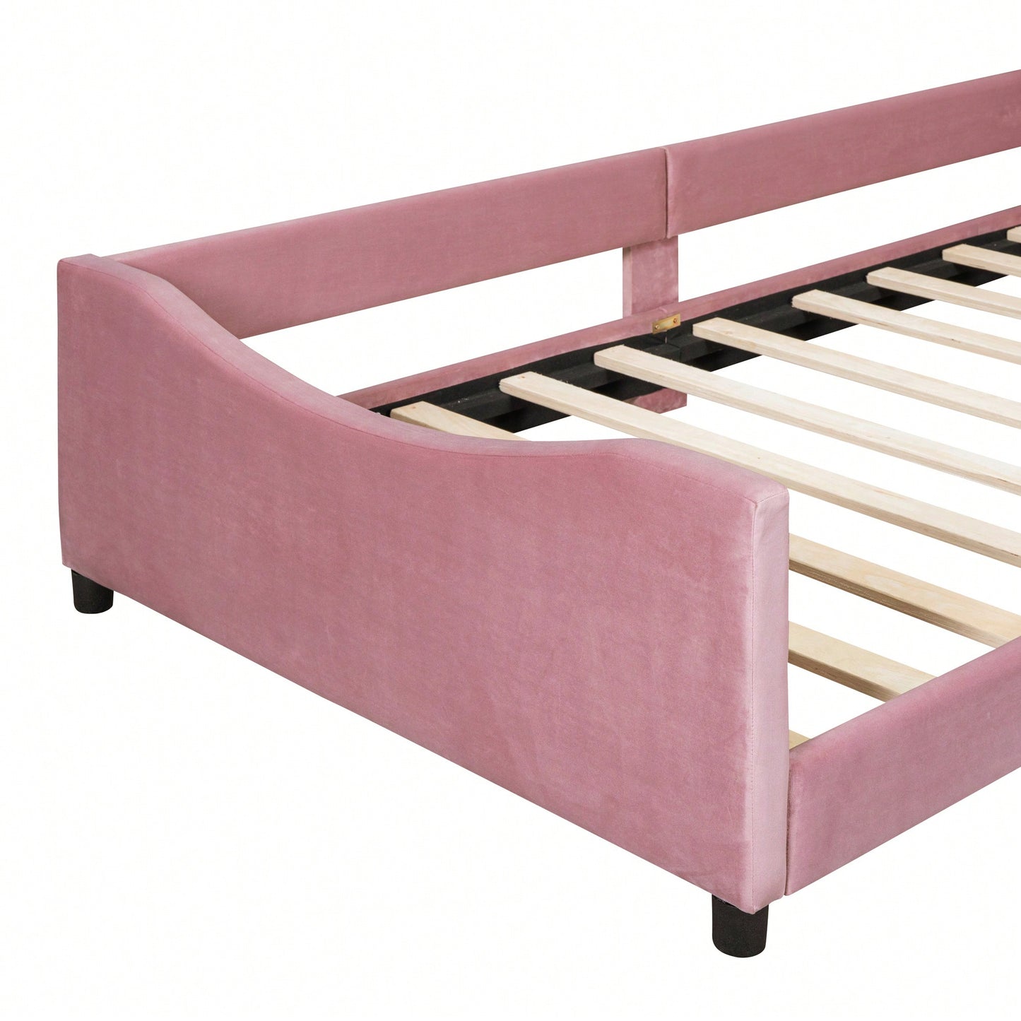 Pink Twin Size Upholstered Daybed With Cute Rabbit Ear Headboard